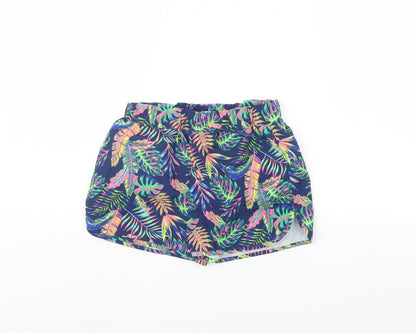 Primark Girls Blue Floral  Bermuda Shorts Size 10 Years