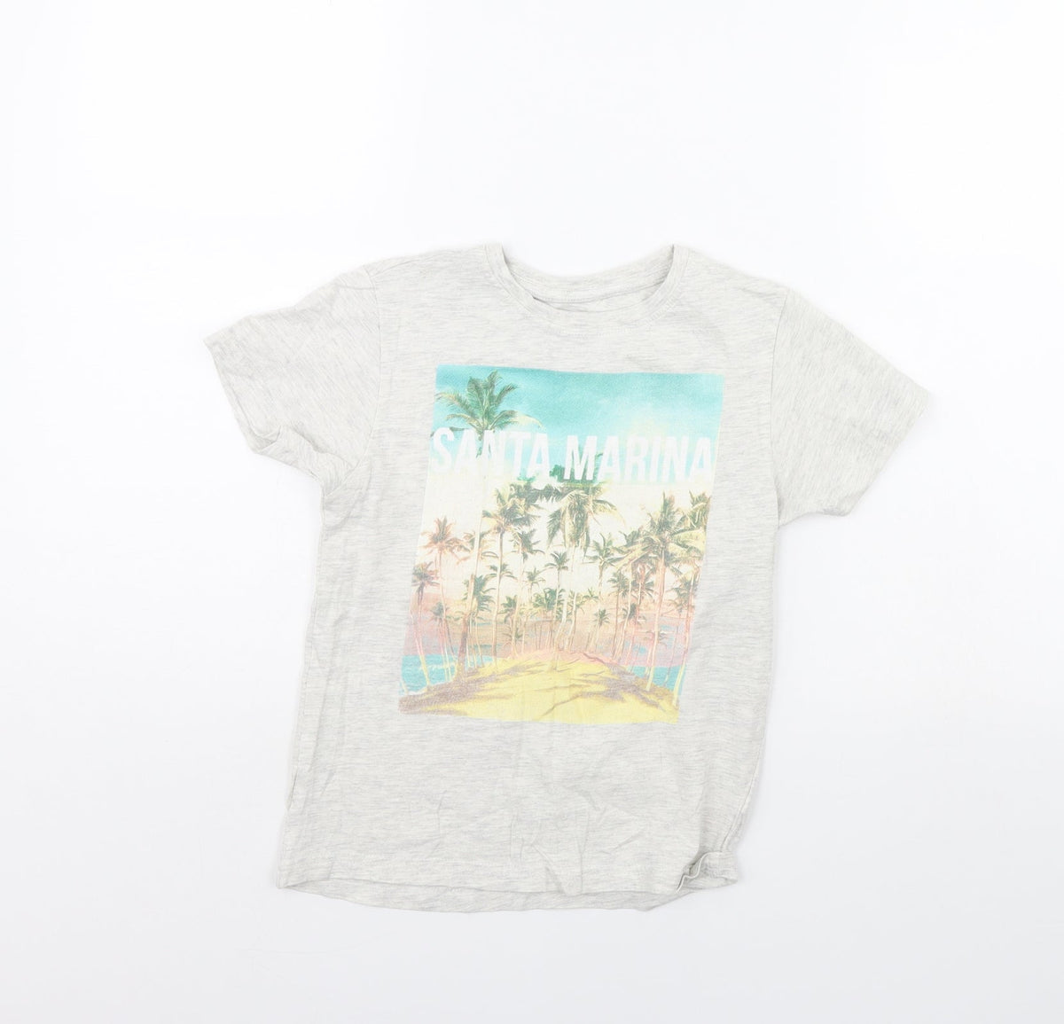 Primark Boys Grey   Basic T-Shirt Size 7 Years