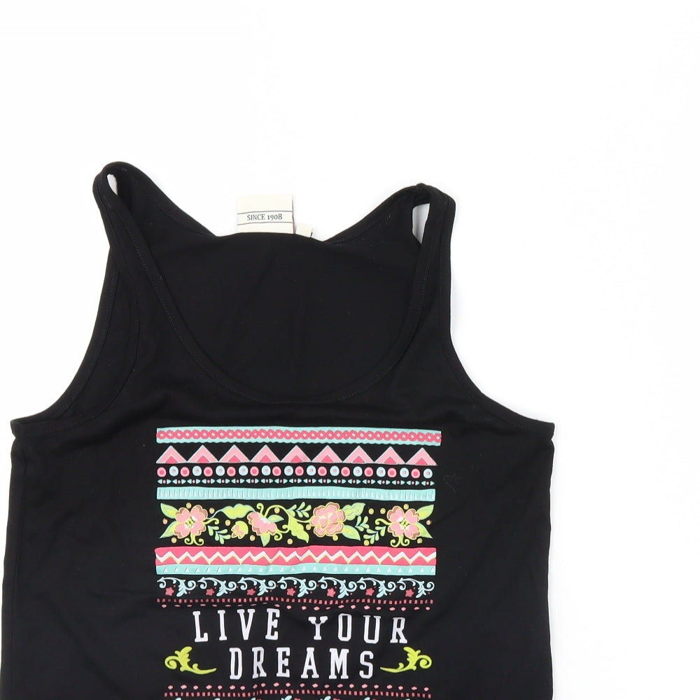 Womens UK Size 8 Lee Cooper Black Basic Tank