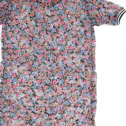 River Island Girls Black Floral  T-Shirt Dress  Size 7 Years