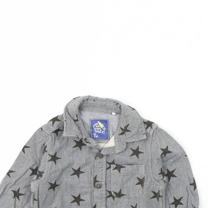 TU Boys Grey Spotted  Basic Button-Up Size 9-12 Months  - Star