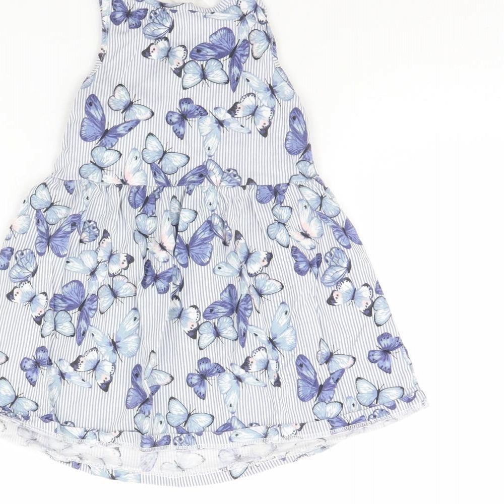 H&M Girls Blue Animal Print  Fit & Flare  Size 2 Years