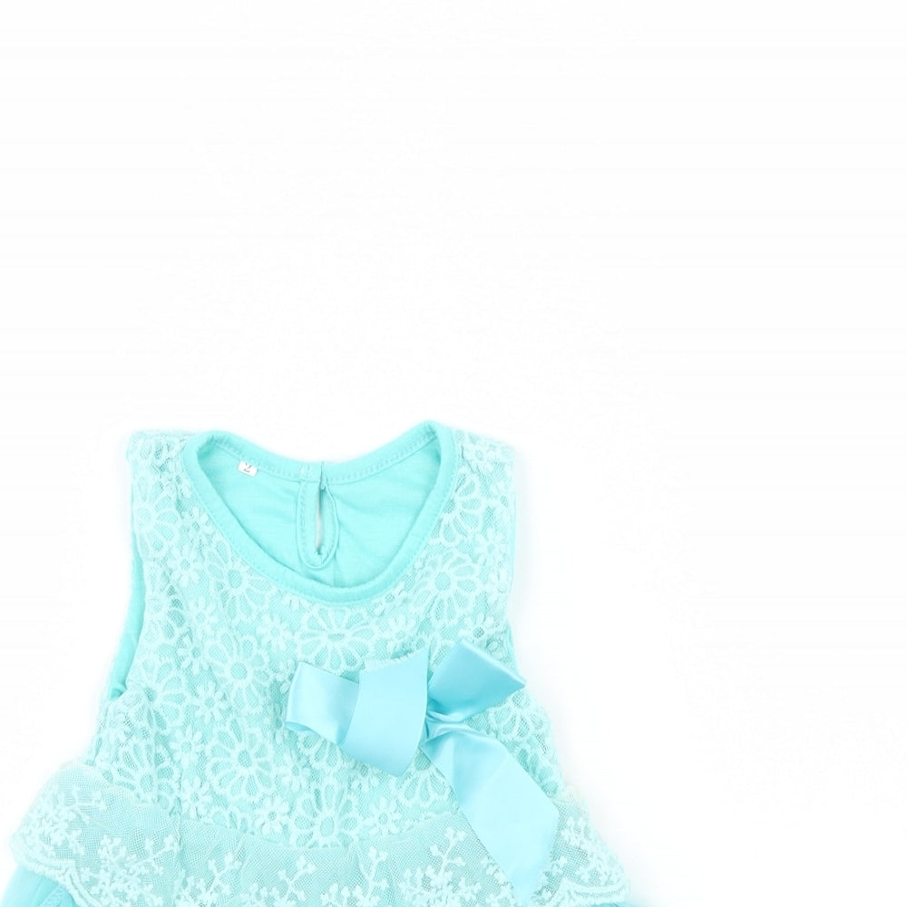 Preworn Girls Green   Fit & Flare  Size 2 Years