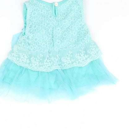 Preworn Girls Green   Fit & Flare  Size 2 Years