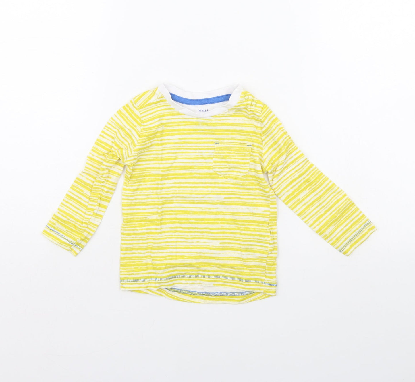Mothercare Baby Yellow Striped  Basic T-Shirt Size 9-12 Months