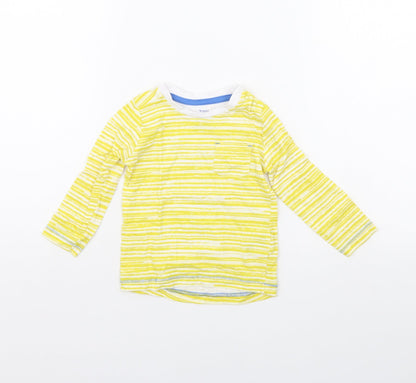Mothercare Baby Yellow Striped  Basic T-Shirt Size 9-12 Months