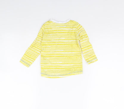 Mothercare Baby Yellow Striped  Basic T-Shirt Size 9-12 Months