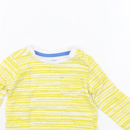 Mothercare Baby Yellow Striped  Basic T-Shirt Size 9-12 Months