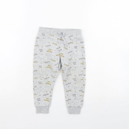 Primark Baby Grey Spotted  Jogger Trousers Size 12 Months