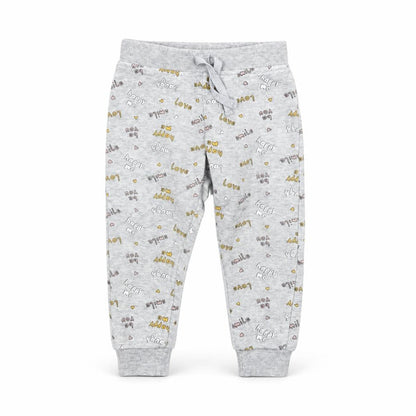 Front view of Primark Baby Grey Spotted Jogger Trousers, size 12, Months