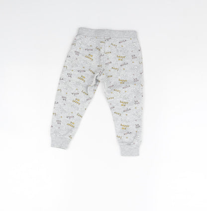 Primark Baby Grey Spotted  Jogger Trousers Size 12 Months