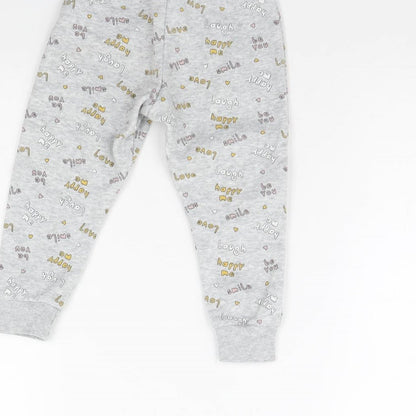 Primark Baby Grey Spotted  Jogger Trousers Size 12 Months