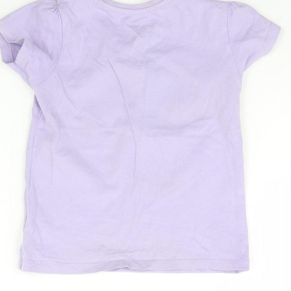 Primark Girls Purple   Basic T-Shirt Size 24 Months  - Unicorn