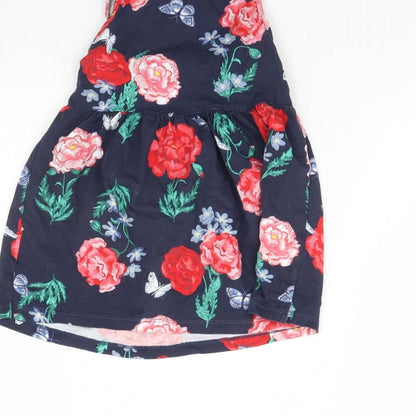 h7M Girls Blue Floral  Fit & Flare  Size 2 Years