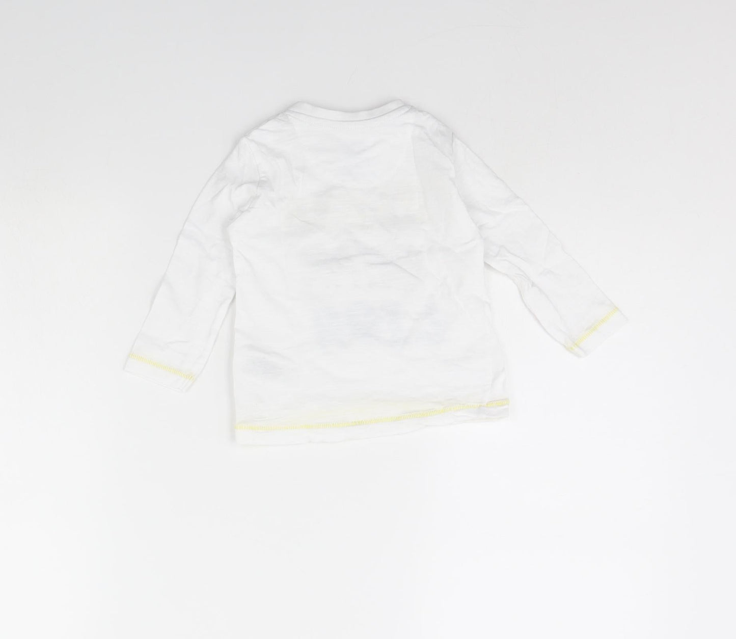 Mothercare Girls White   Basic T-Shirt Size 9-12 Months  - Animal