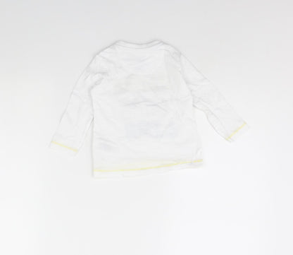 Mothercare Girls White   Basic T-Shirt Size 9-12 Months  - Animal