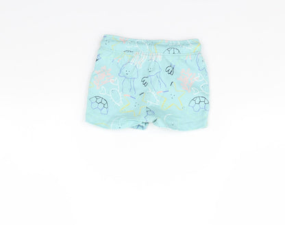 M&S Baby Blue Spotted  Cropped Trousers Size 9 Months  - sea life