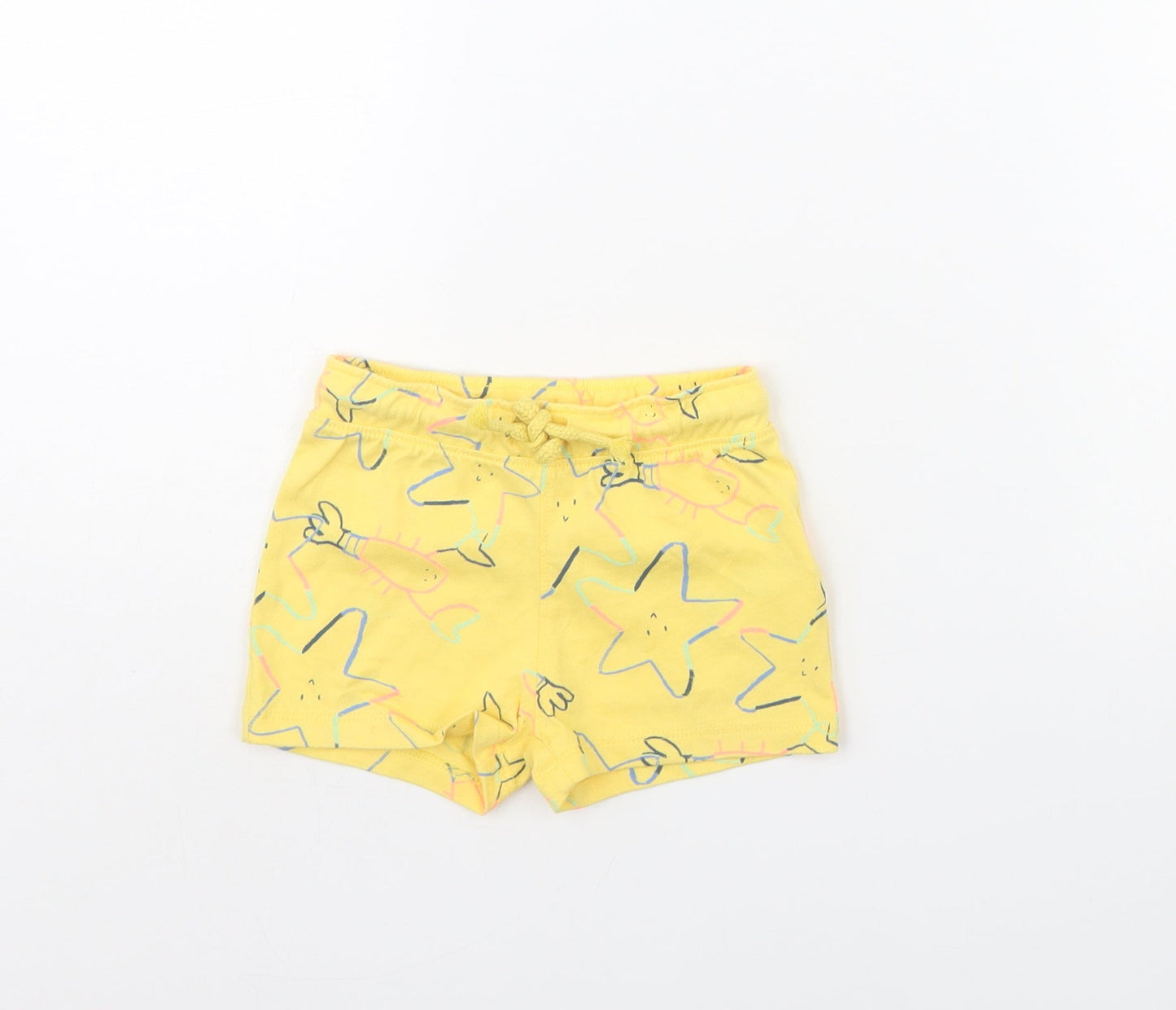 M&S Baby Yellow Spotted  Cropped Trousers Size 9 Months  - sea life