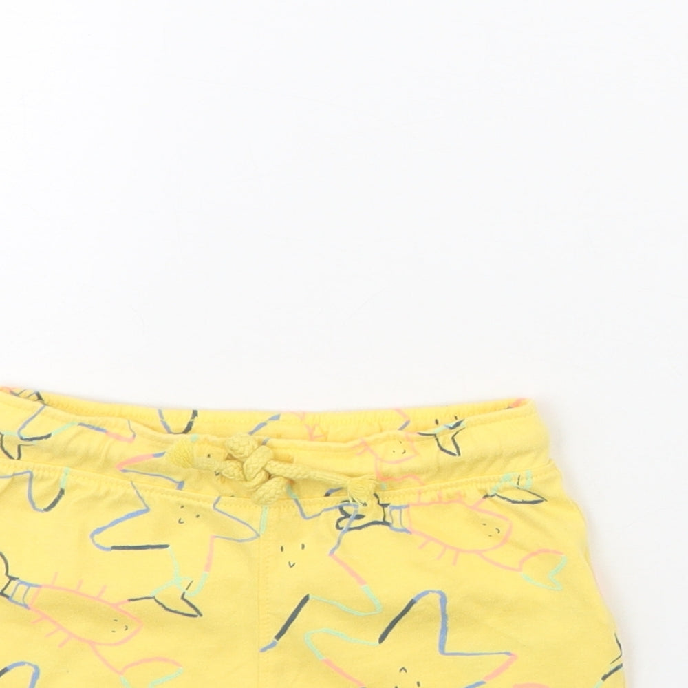 M&S Baby Yellow Spotted  Cropped Trousers Size 9 Months  - sea life