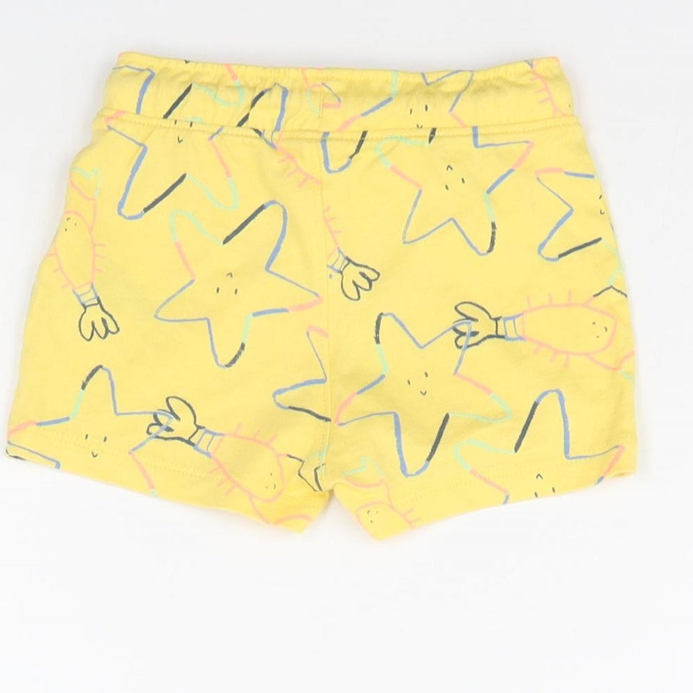 M&S Baby Yellow Spotted  Cropped Trousers Size 9 Months  - sea life