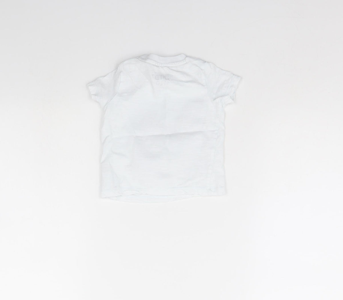 Back view of F&F Baby White Basic T-Shirt, size 3-6, Months - beach days