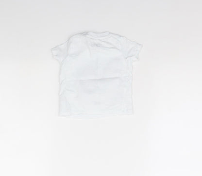 Back view of F&F Baby White Basic T-Shirt, size 3-6, Months - beach days