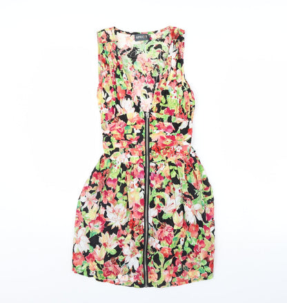 Apricot Womens Black Floral  Mini  Size S