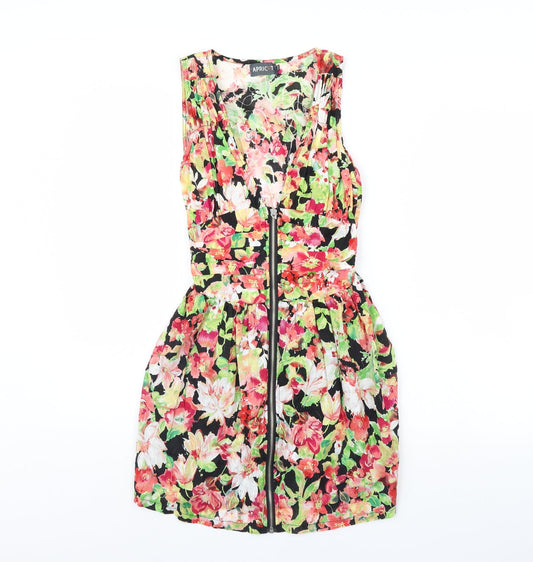 Apricot Womens Black Floral  Mini  Size S