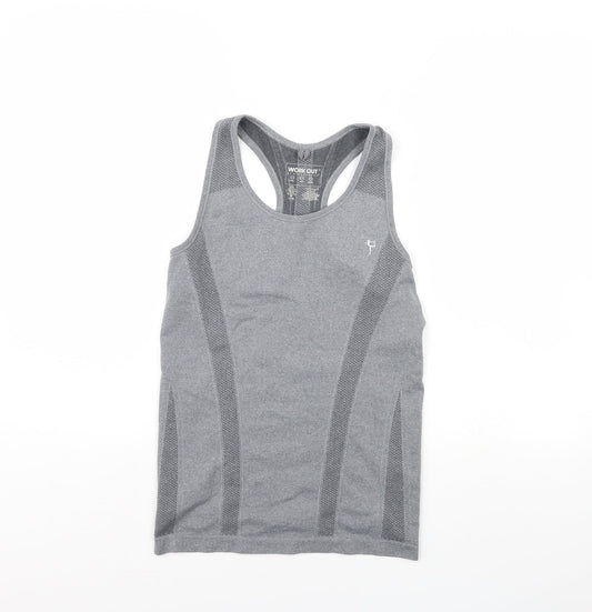 Workout Womens Grey   Basic Tank Size 10