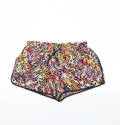 Denim & Co. Womens Multicoloured Animal Print  Bermuda Shorts Size 12