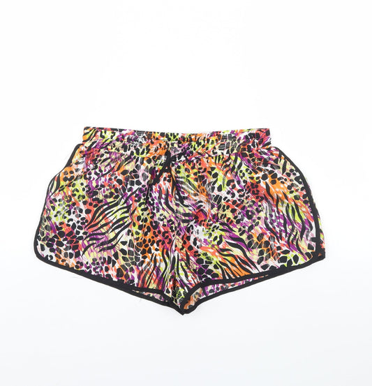 Denim & Co. Womens Multicoloured Animal Print  Bermuda Shorts Size 12