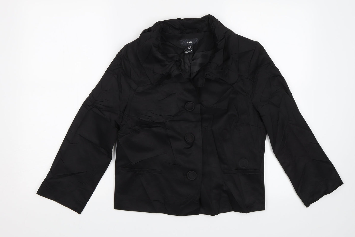 Womens UK Size 12 H&M Black Jacket