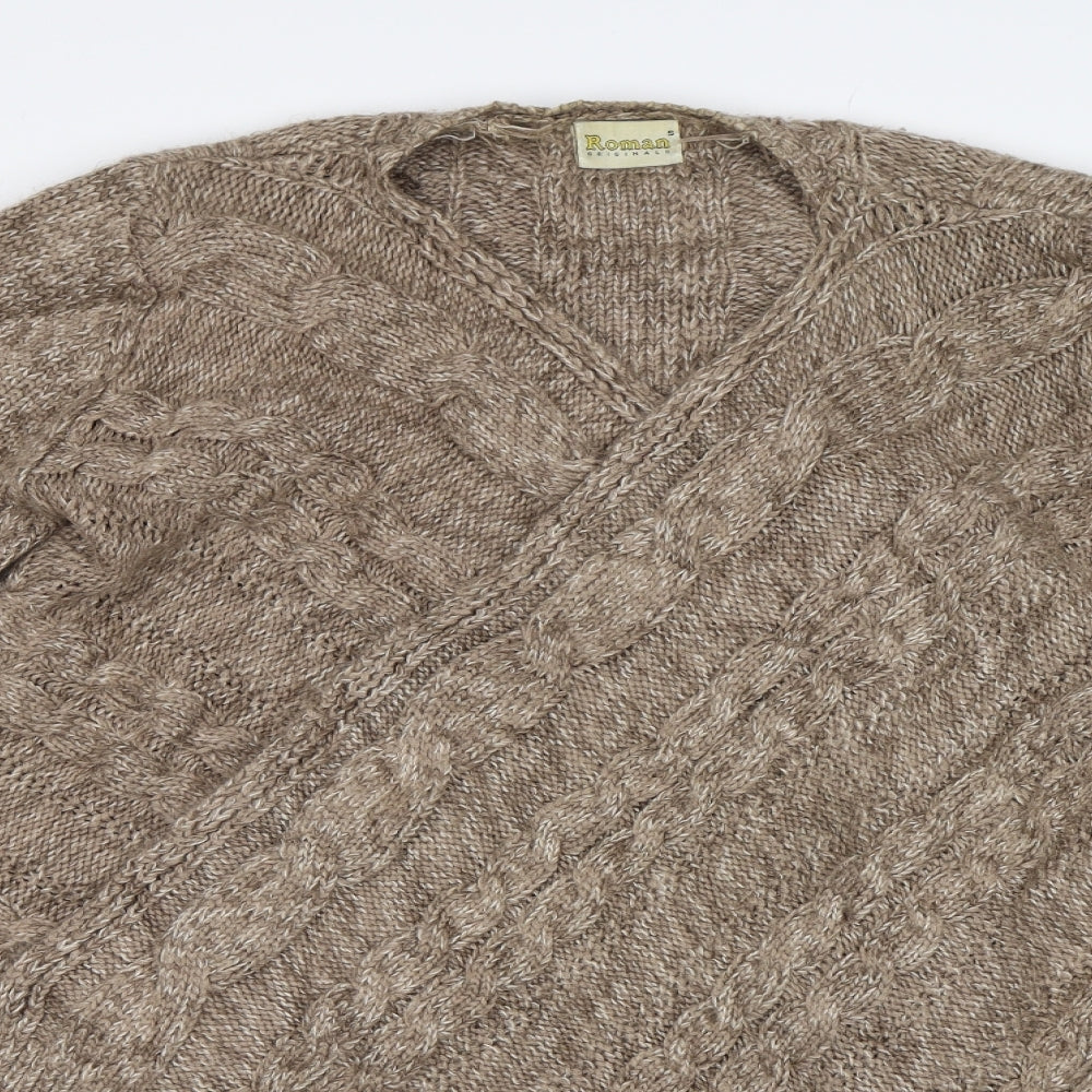 Womens UK Size S Roman Originals Brown Cardigan Jumper
