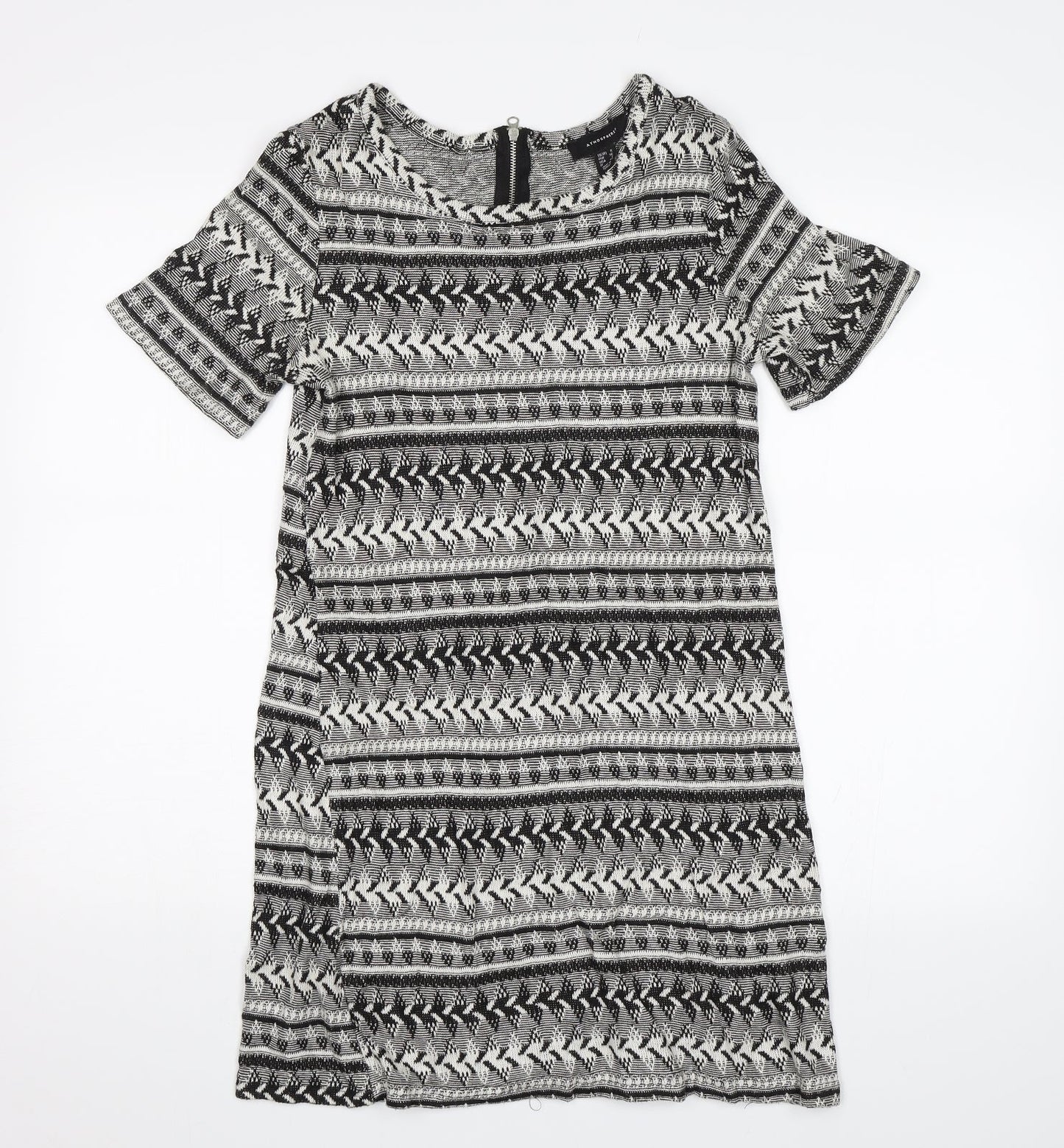 Atmosphere Womens Black Geometric  Sheath  Size 8