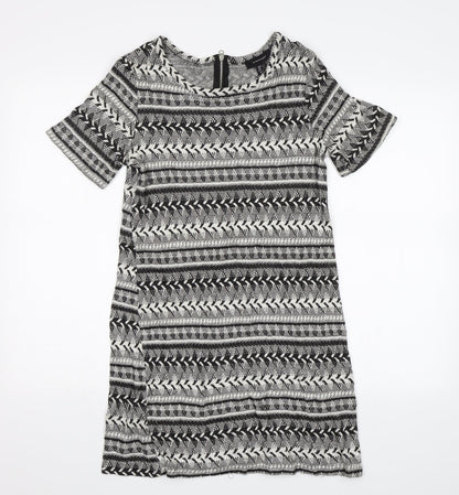 Atmosphere Womens Black Geometric  Sheath  Size 8