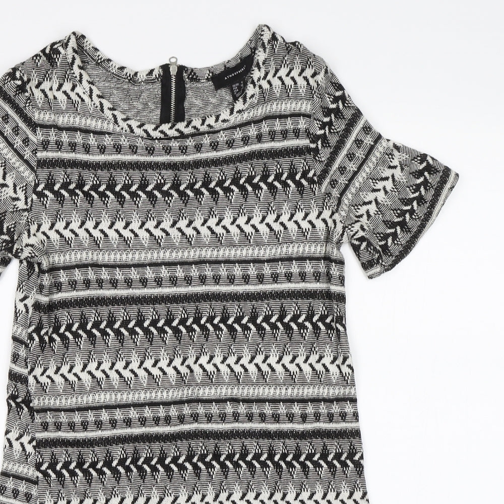 Atmosphere Womens Black Geometric  Sheath  Size 8