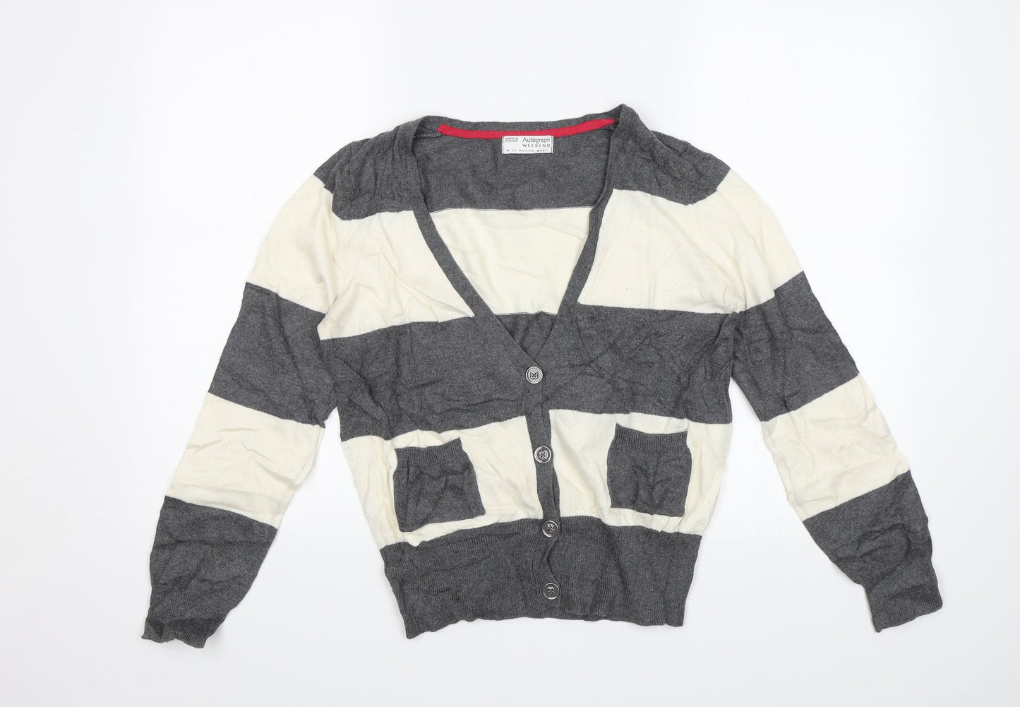 Womens UK Size 12 Marks and Spencer Grey Cardigan Jumper