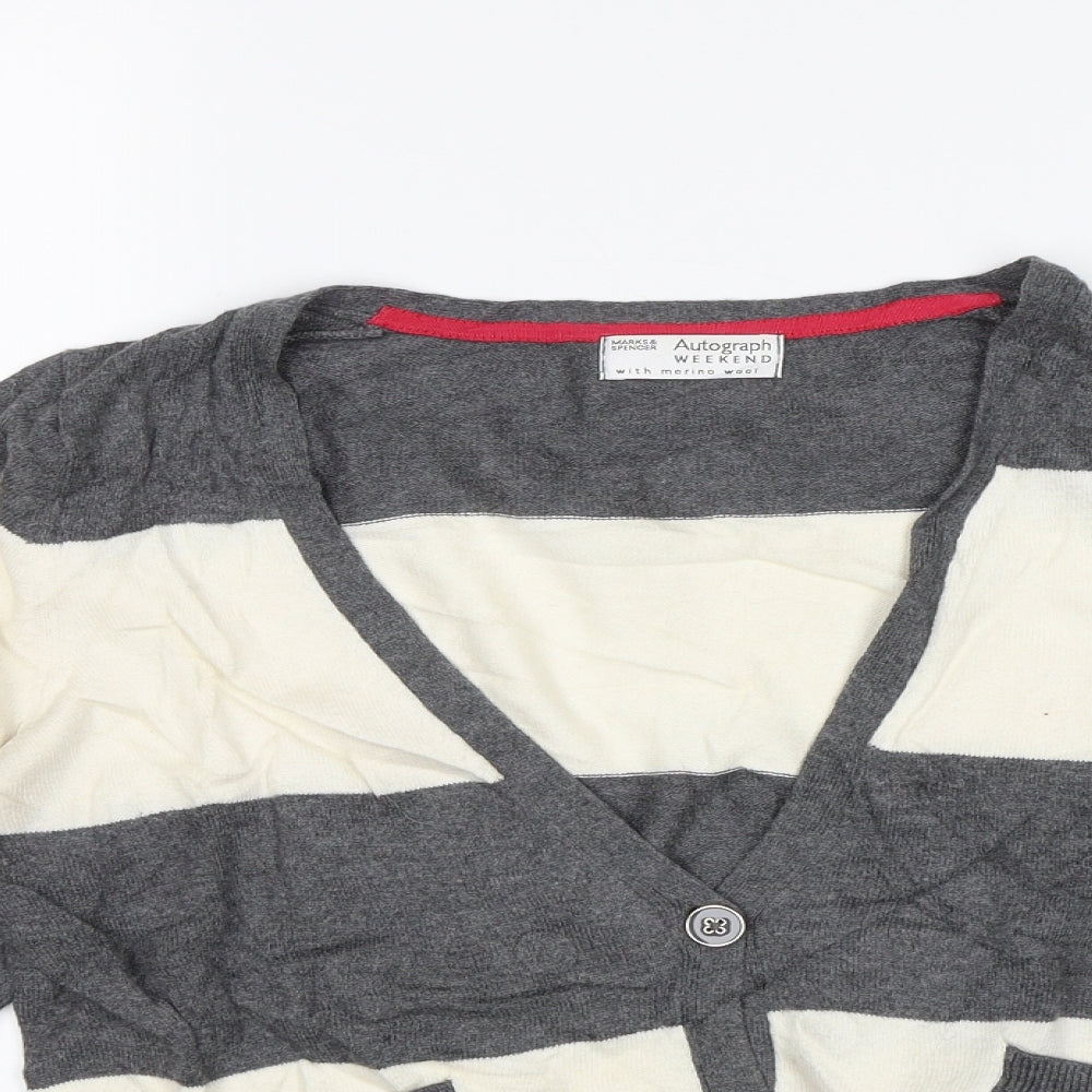 Womens UK Size 12 Marks and Spencer Grey Cardigan Jumper