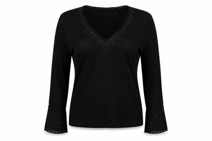 Klass Collection Womens Black   Basic Blouse Size L