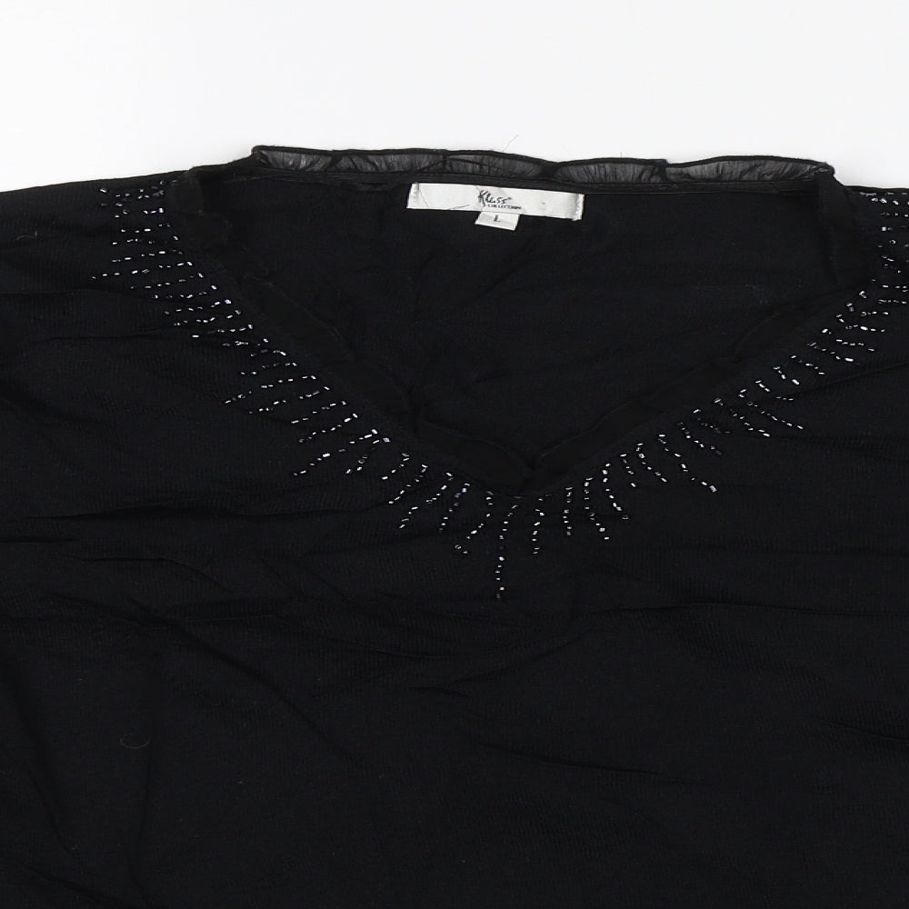 Klass Collection Womens Black   Basic Blouse Size L
