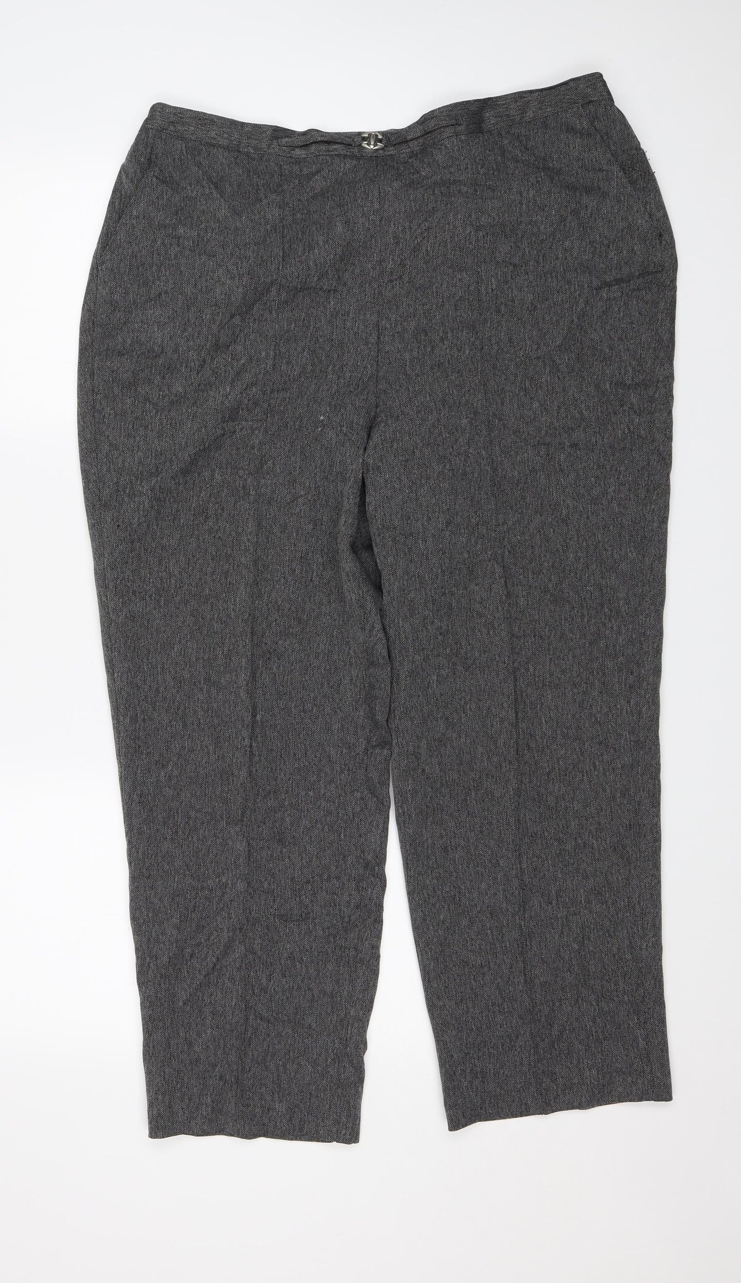 Womens UK Size 18 BM Regular Fit Dress Pants Grey Trousers
