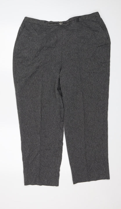 Womens UK Size 18 BM Regular Fit Dress Pants Grey Trousers