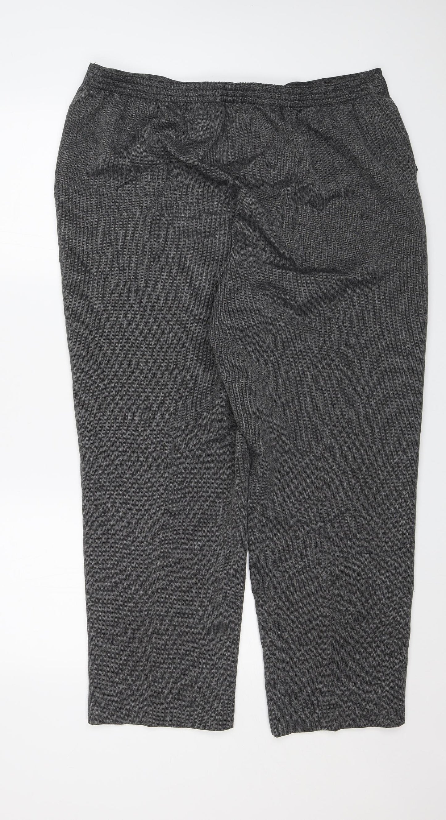Womens UK Size 18 BM Regular Fit Dress Pants Grey Trousers