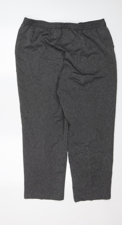 Womens UK Size 18 BM Regular Fit Dress Pants Grey Trousers