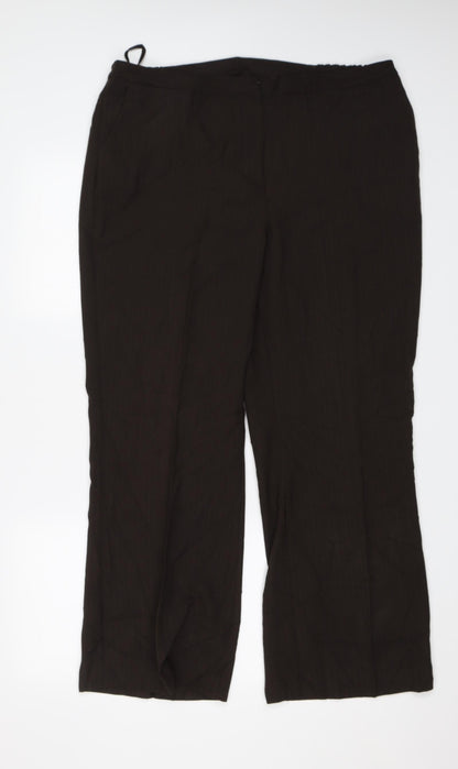 BM Womens Brown Striped  Trousers  Size 18 L25 in