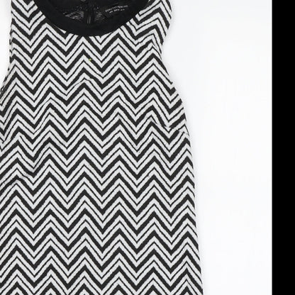 Dorothy Perkins Womens Black Geometric  Shift  Size 10