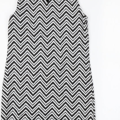 Dorothy Perkins Womens Black Geometric  Shift  Size 10