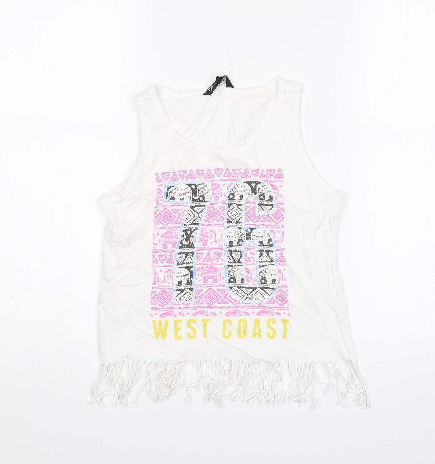 Candy Couture Girls White   Basic Tank Size 10-11 Years  - West Coast
