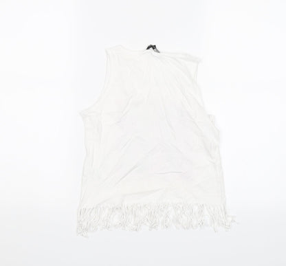 Candy Couture Girls White   Basic Tank Size 10-11 Years  - West Coast