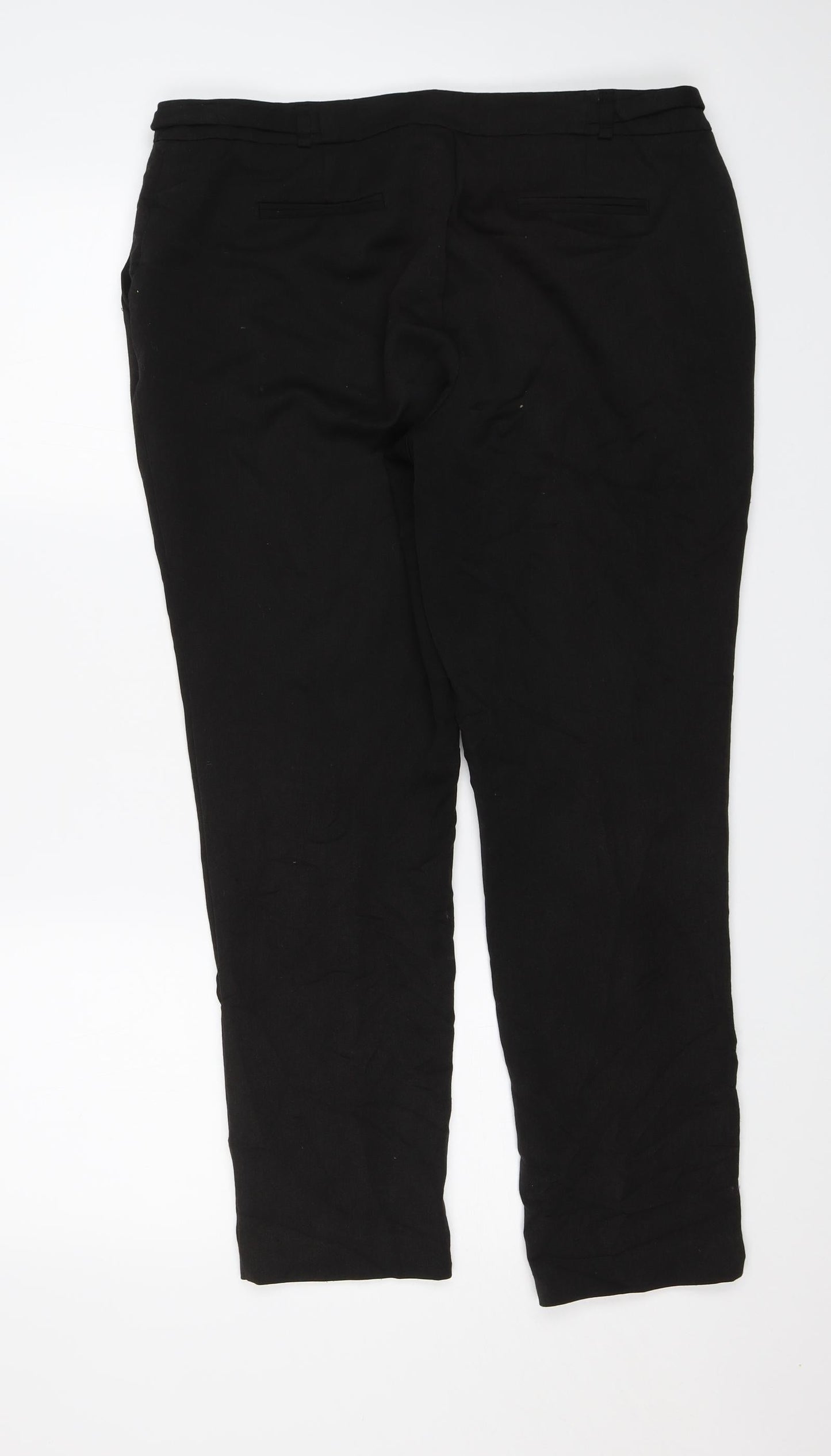 Womens UK Size 14 F&F Regular Fit Dress Pants Black Trousers